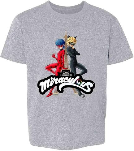 Pop Threads Miraculous Ladybug and Cat Noir Merch Eiffel Tower Baby Toddler Kids Girl Boy T-Shirt in Kuwait