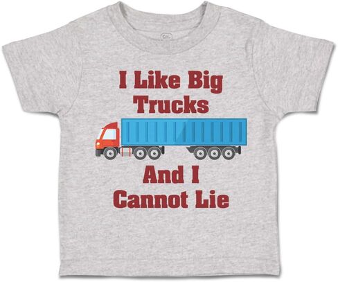 Cute Rascals Toddler T-Shirt I Like Big Trucks and I Cannot Lie Trucks Semi Trucks Clothes in Kuwait