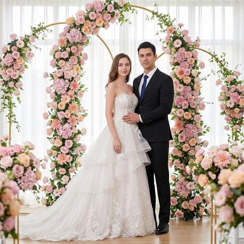 Metal Arch Backdrop Stand, 6FT+5FT+4FT Wedding Arch Frame, Gold Wedding Arch Backdrop Stand Set of 3, Balloon Arch Backdrop for Wedding Birthday Party Baby Shower Graduation Ceremony Decor in Saudi Arabia