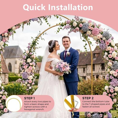 Metal Arch Backdrop Stand, 6FT+5FT+4FT Wedding Arch Frame, Gold Wedding Arch Backdrop Stand Set of 3, Balloon Arch Backdrop for Wedding Birthday Party Baby Shower Graduation Ceremony Decor in Saudi Arabia