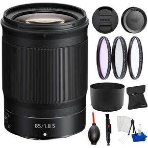 Nikon NIKKOR Z 85mm f/1.8 S Lens for Z Mirrorless Cameras - Bundle with 3-Piece Filter Kit, Lens Pen, Dust Blower & Cleaning Kit – Portrait Prime Lens in Kuwait
