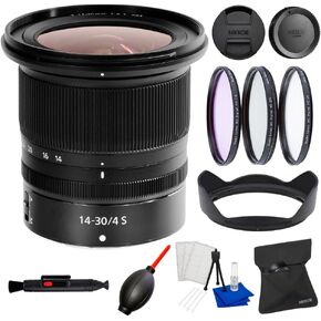 Nikon NIKKOR Z 14-30mm f/4 S Lens for Nikon Z Mount Mirrorless Cameras Bundle with 3pc Filter Kit, Lens Pen, Dust Blower & Cleaning Kit – Ultra-Wide Zoom Professional Lens Kit in Kuwait