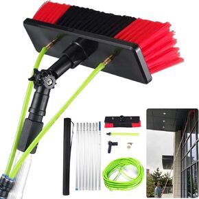 20ft Water Fed Pole Kit - 6m Brush & 65' Hose for Outdoor Window & Solar Panel Cleaning - Aluminum Cleaning System for Effortless Reach & Spotless Shine in Kuwait