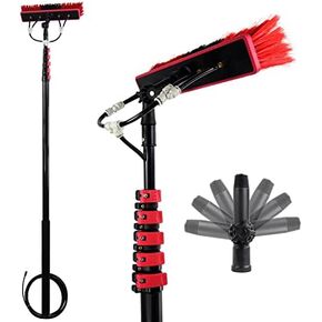 Glass Cleaning Brush Household Water Supply Telescopic Pole Kit Solar Panel Rotating Brush Solar Photovoltaic Panels，Retractable Brush Cleaning Portable Water Fed Pole Ki in Saudi Arabia