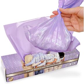 BOS Odor-Sealing Incontinence Disposable Bags - Scent & Smell Free (90 Bags) [Size Small, Color lavender] ★Brand-new packaging! in Kuwait
