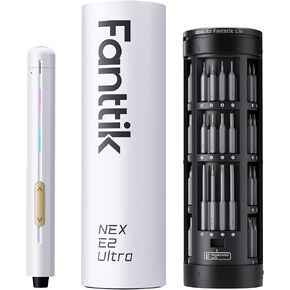 Fanttik E2 Ultra Electric Screwdriver, Precision Screwdriver Set (Grey) | 50 Magnetic Bits, 5/32''Hex Shank, 0.6N.m, RevoStor Magnetic Storage, Repair Kit for PC, Phone, 3D Printer, RC Cars, Drone in Kuwait