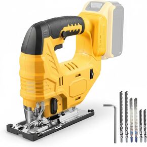 Cordless Jig Saw Compatible with Dewalt 20V Battery, Brushless Jig Saw with 6pcs Blades, 4 Orbital Sets for Wood, Plastic and Metal Cutting (Tool Only, No Battery) in Saudi Arabia