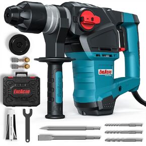 ENEACRO 1-1/4 Inch SDS-Plus 12.5 Amp Heavy Duty Rotary Hammer Drill | Safety Clutch, 3 Functions, Vibration Control, Includes Grease, Chisels, Drill Bits & Case in Kuwait