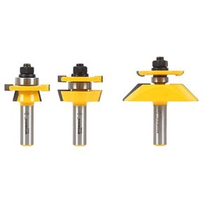 YONICO Raised Panel Cabinet Door Rail and Stile Router Bits Set 3 Bit Round Over 1/2-Inch Shank 12343 in Kuwait