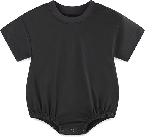Baby Bubble Onesie Romper 100% Organic Cotton Clothes Short Sleeve Summer Solid Color T-Shirt Footless Outfits in Kuwait