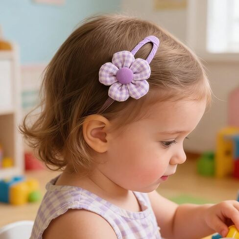 XIMA 24Pcs Cute Flower Hair Clips for Baby Girls, No Slip Toddler Hair Barrettes, Soft Fabric Hair Accessories for Infants Kids, Daily Wear & Gift in Kuwait