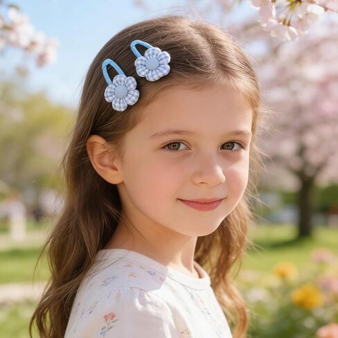 XIMA 24Pcs Cute Flower Hair Clips for Baby Girls, No Slip Toddler Hair Barrettes, Soft Fabric Hair Accessories for Infants Kids, Daily Wear & Gift in Kuwait