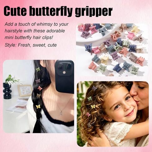 140 Pcs Mini Hair Clips, Flower Butterfly Small Daisy Hair Clips Small Claw Clips With Organizer Box Cute Hair Accessories in Kuwait