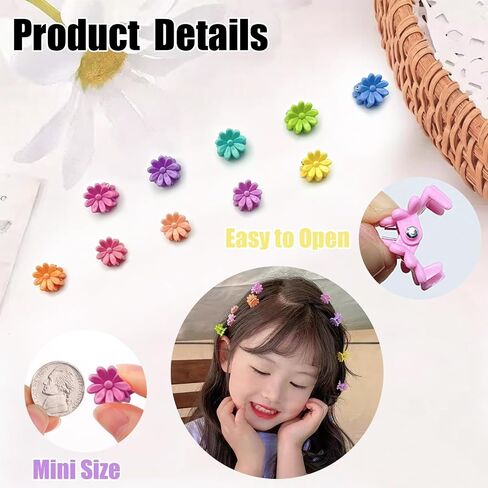 140 Pcs Mini Hair Clips, Flower Butterfly Small Daisy Hair Clips Small Claw Clips With Organizer Box Cute Hair Accessories in Kuwait