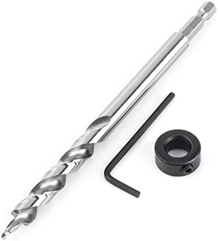 3/8" Pocket Hole Drill Bit,Replacement Twist Step Drill Bit with Adjustable Depth Stop Collar, Lip and Spur Point Design for Precise Drilling in Kuwait