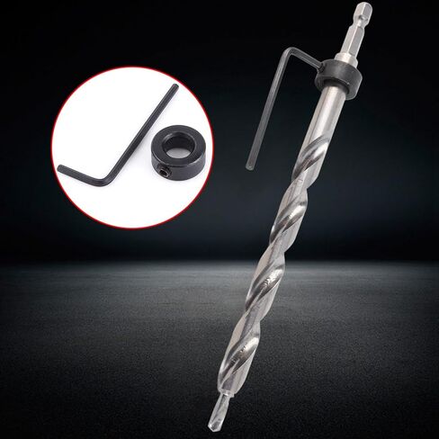 3/8" Pocket Hole Drill Bit,Replacement Twist Step Drill Bit with Adjustable Depth Stop Collar, Lip and Spur Point Design for Precise Drilling in Kuwait
