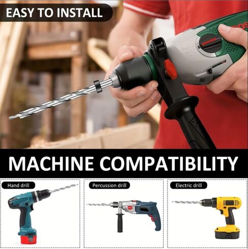 3/8" Pocket Hole Drill Bit,Replacement Twist Step Drill Bit with Adjustable Depth Stop Collar, Lip and Spur Point Design for Precise Drilling in Kuwait