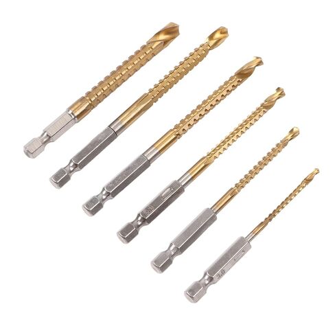6 Piece Serrated Drill Bit Kit with Hex Shank, Cutting More Smooth and Efficient with Plastic Case for DIY. in Kuwait