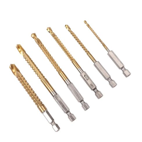 6 Piece Serrated Drill Bit Kit with Hex Shank, Cutting More Smooth and Efficient with Plastic Case for DIY. in Kuwait