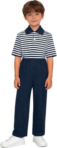 Adaptive Clothing for Kids Boys Special Needs Anti-strip Romper with Back Zipper Strip Short Sleeve Jumpsuit in Kuwait