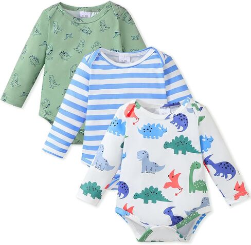 NZRVAWS Baby Boy Clothes Newborn Girl Outfits Toddler Short Long Sleeve Bodysuits 3 Pieces Romper Summer Preemie-18 Months in Kuwait