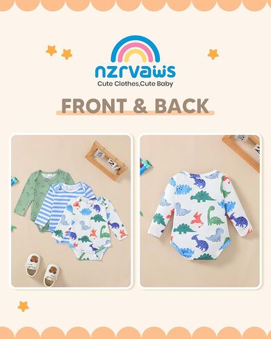 NZRVAWS Baby Boy Clothes Newborn Girl Outfits Toddler Short Long Sleeve Bodysuits 3 Pieces Romper Summer Preemie-18 Months in Kuwait