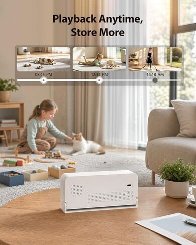 2K Clock Camera, 5G&2.4G WiFi Indoor Security Camera, Color Night Vision, Motion Detection with Alerts & Siren, 5200mAh Battery, Micro SD/Cloud Storage, Night Light in Kuwait