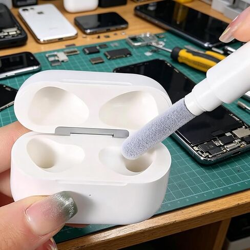 Electronic Cleaning Pen for Earbuds & Keyboards - Portable Precision Cleaning Kit for Earphone Laptop, Tablet, Phone, Computer, Camera Lens (White) in Kuwait