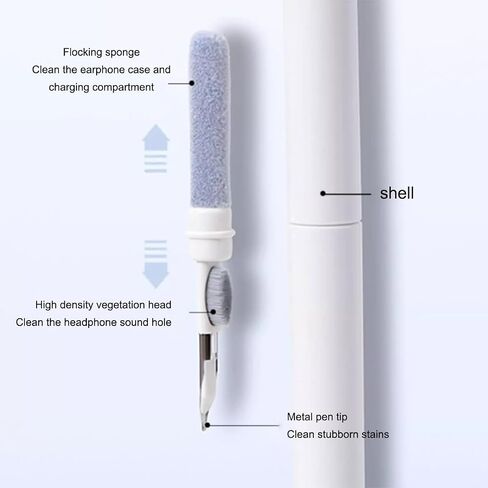 Electronic Cleaning Pen for Earbuds & Keyboards - Portable Precision Cleaning Kit for Earphone Laptop, Tablet, Phone, Computer, Camera Lens (White) in Kuwait