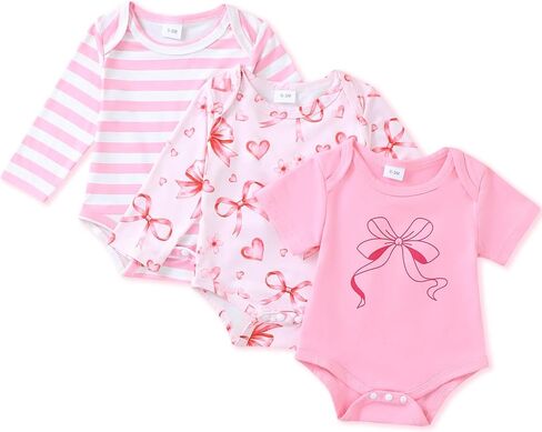 NZRVAWS Baby Boy Clothes Newborn Girl Outfits Toddler Short Long Sleeve Bodysuits 3 Pieces Romper Summer Preemie-18 Months in Kuwait
