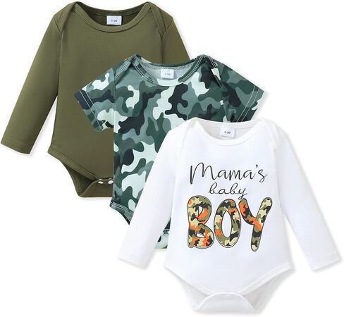 NZRVAWS Baby Boy Clothes Newborn Girl Outfits Toddler Short Long Sleeve Bodysuits 3 Pieces Romper Summer Preemie-18 Months in Kuwait