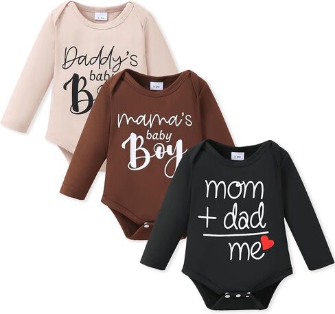 NZRVAWS Baby Boy Clothes Newborn Girl Outfits Toddler Short Long Sleeve Bodysuits 3 Pieces Romper Summer Preemie-18 Months in Kuwait