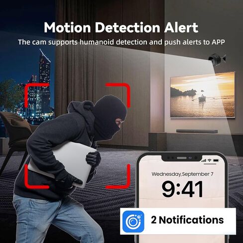 1080P Security Cameras - Indoor Camer - WiFi Wireless Cam- Home Camer for Pet/Baby - with Night Vision - -Motion Detection Surveillance Cameras in Kuwait