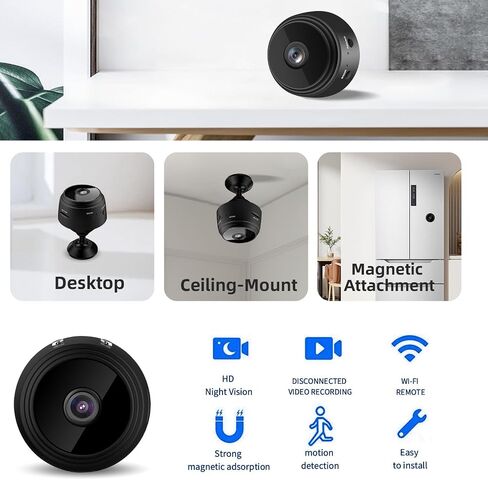 1080P Security Cameras - Indoor Camer - WiFi Wireless Cam- Home Camer for Pet/Baby - with Night Vision - -Motion Detection Surveillance Cameras in Kuwait
