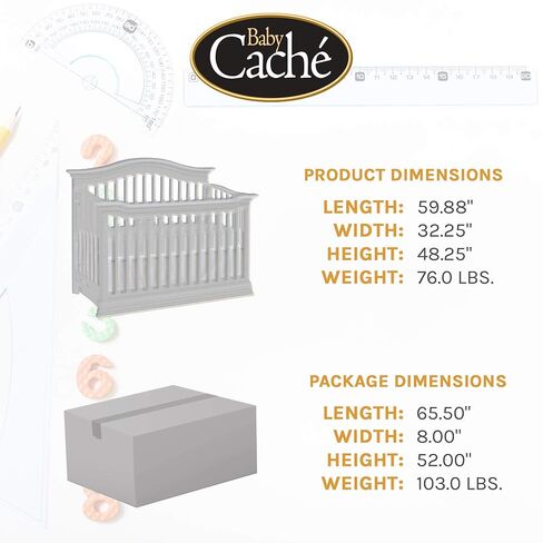Baby Cache Montana 4 in 1 Convertible Baby Crib in Glazed White in Kuwait