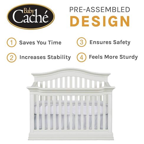 Baby Cache Montana 4 in 1 Convertible Baby Crib in Glazed White in Kuwait