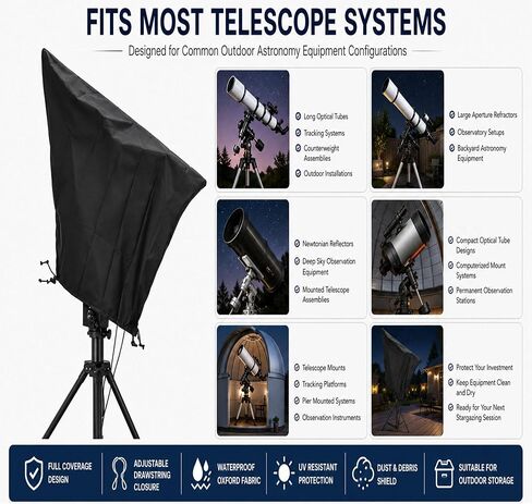 Telescope Cover Compatible with Meade LX65 102 Refractor Single Fork Mount | Sturdy Durable Easy Install With Adjustable Drawstring in Saudi Arabia