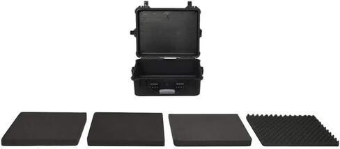 Protective Equipment Case 16x13x6.9 Inches Black | Polypropylene and ABS, Temperature Proof, Pressure Valve, Watertight O-Ring, 3 Foam Inserts in Kuwait