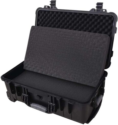Wheeled Tool Case With Pick And Pluck Foam | Waterproof, Crush-Proof, Dust-Proof, Adjustable Telescopic Handle, Black Finish in Kuwait