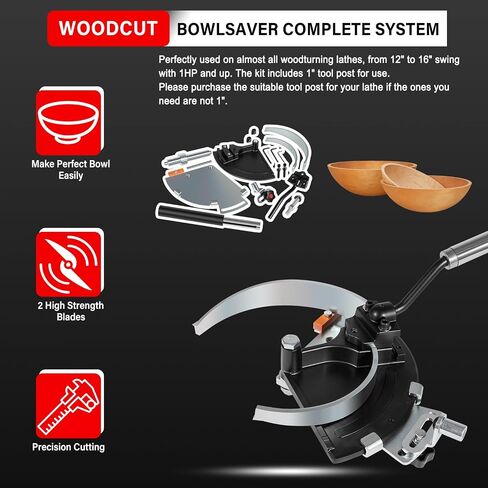 For Woodcut Bowlsaver Coring System with 2 High-Strength Blades for Coring Bowl Blanks 3" to 12" on Woodturning Lathe BSVR in Kuwait