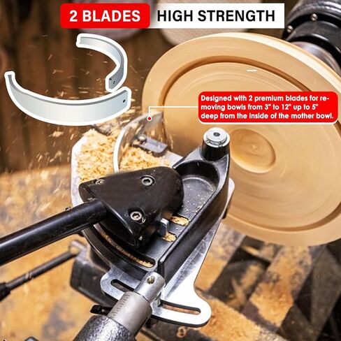 For Woodcut Bowlsaver Coring System with 2 High-Strength Blades for Coring Bowl Blanks 3" to 12" on Woodturning Lathe BSVR in Kuwait
