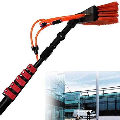 36FT Aluminum Alloy Brush & Pole Cleaning Kit, Ideal for Truc, s Walls & Photovoltaic Systems - 3.6M to 11M Reach in Kuwait