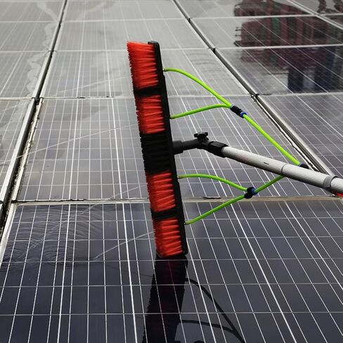 23ft Window Cleaning Pole, 30cm Brush Head, Water Fed Hose System, Ideal for Solar Panel & Photovoltaic Cleaning, & Lightweight Tool for Effortless Home Maintenance in Kuwait