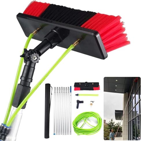 20ft Water Fed Window Cleaning Kit - Extendable Brush for High Reach, Streak-Free Shine, Perfect for Home & Professal Use in Kuwait