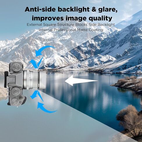 Haoge Bayonet Metal Square Lens Hood for Fujifilm XF 35mm F2 R WR & XF 23mm F2 R WR & XC 35mm F2 Lenses on X-T5 XE4 XM5 XT30III Camera Body Accessories LH-35V-S Silver,with Cap in Kuwait