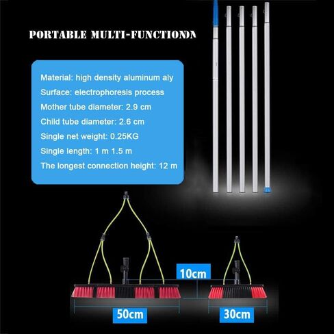 9M Window Cleaning Pole Kit with Hose Fed Brush, Ideal for Solar Panel Cleaning, 30cm Brush Head, Perfect for Home and Professal Use, Lightweight and in Kuwait