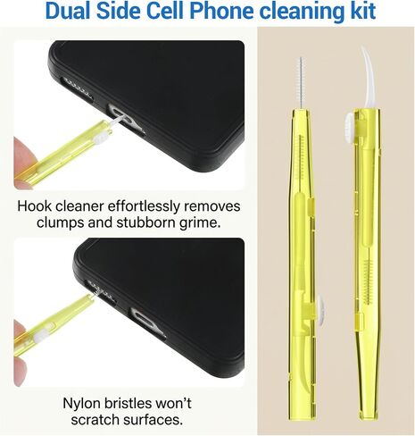 20Pc Charging Port Cleaner Dual Sided Brush Cell Phone Cleaning Kit | Anti-Clogging Phone Port Cleaning Kit, Mini Brushes Cleaner, for Phone Speaker and Receiver, Charging Port, Tablet Camera in Kuwait