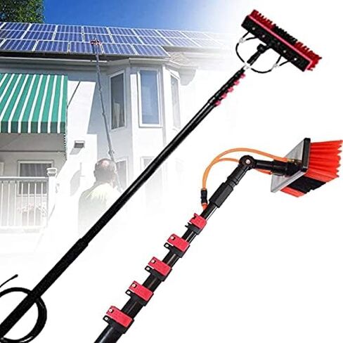 30ft Window Cleaning Pole Kit - Brush & Hose Fed Equint for Solar Panel & Photovoltaic Cleaning - Ultimate Window Cleaner Tool in Kuwait