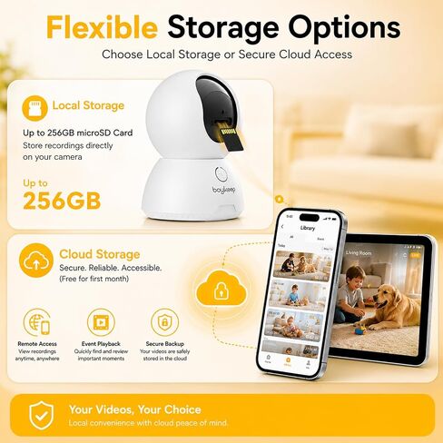 4K Indoor Cameras for Home Security, Pet Camera with Phone App, Indoor Security Camera with AI Human & Pet Detection, 360° Pan Tilt, Auto Tracking, Color Night Vision, Two-Way Audio, Works with Alexa in Kuwait