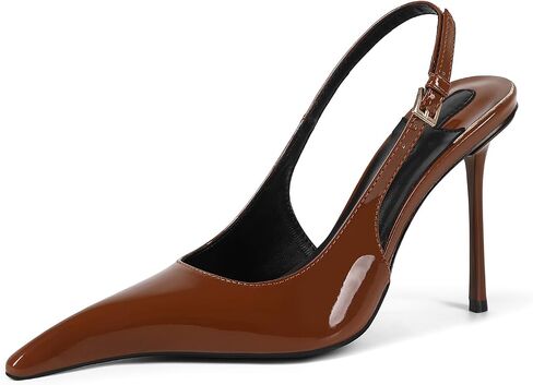 Saint Leia High Heels for Women Pointed Toe Stiletto Heel Slingbacks Fashion Sexy Sandals (Black 6) in Kuwait